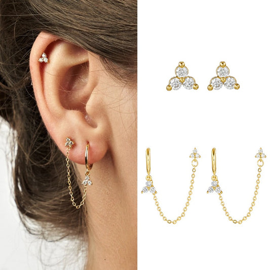 Floral Chain Piercing Set (In pair)