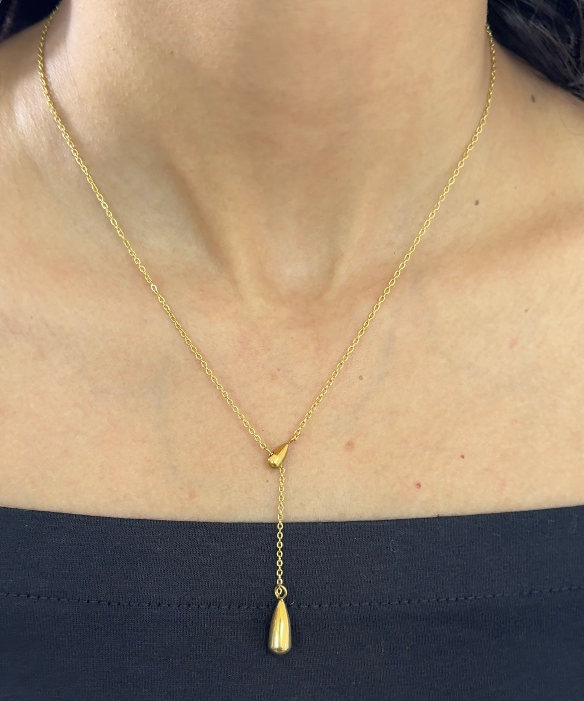 Teardrop Y Necklace