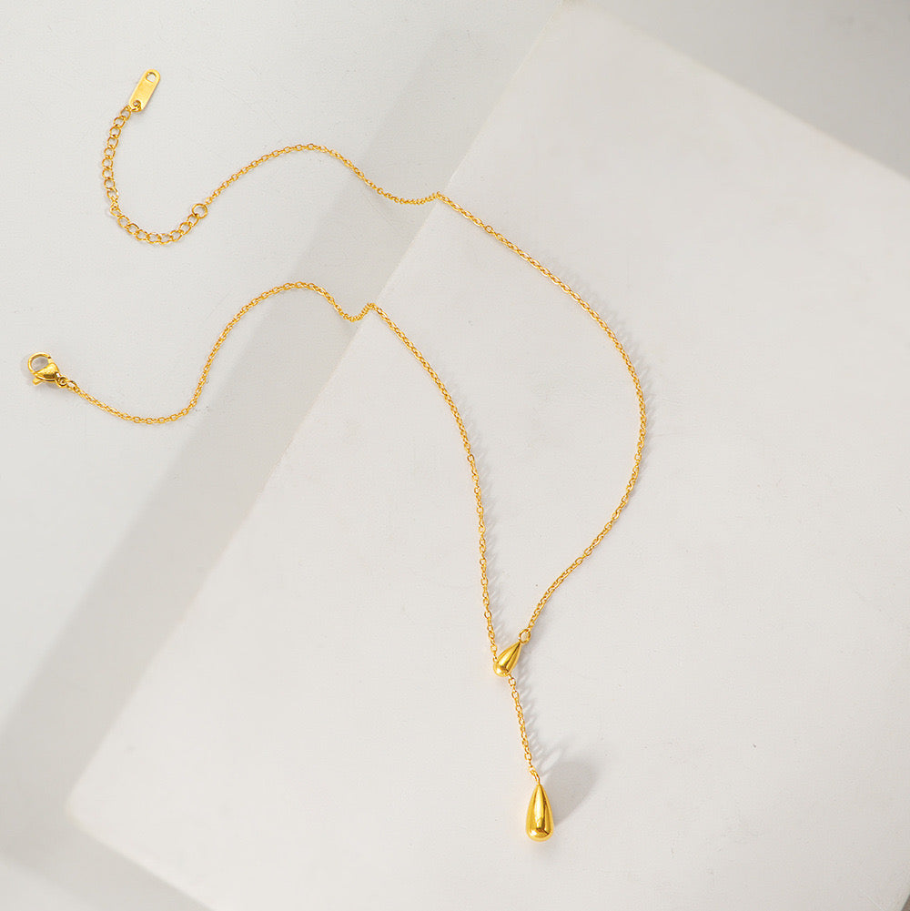 Teardrop Y Necklace