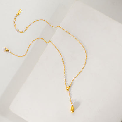 Teardrop Y Necklace