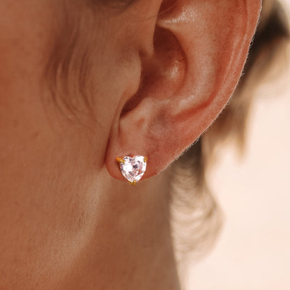Heart Big Diamond Studs