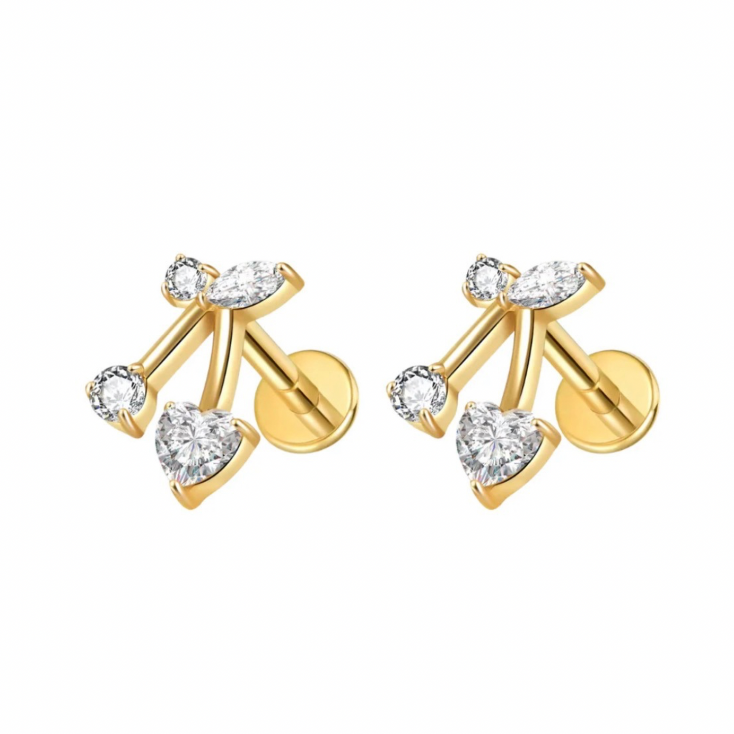 Cherry Flat back studs