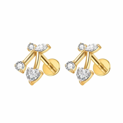 Cherry Flat back studs