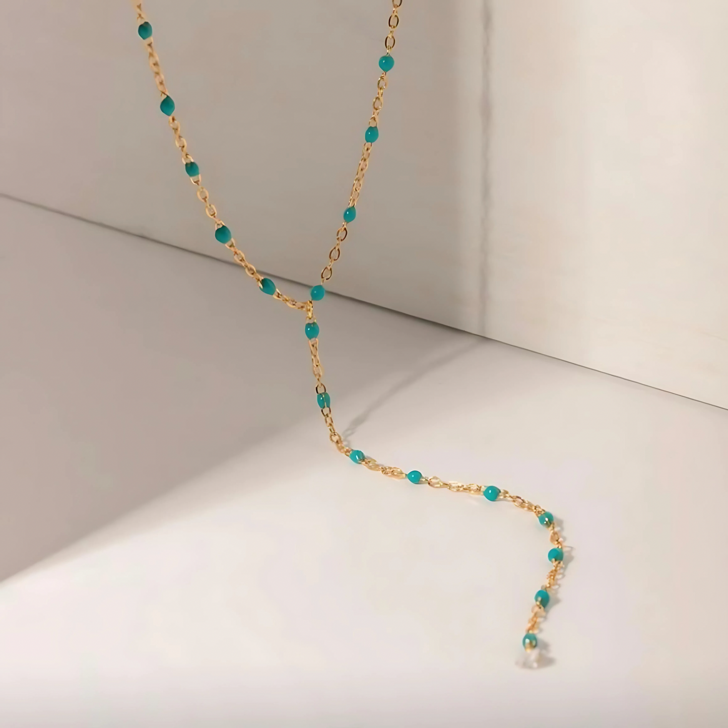 Aqua Y Necklace