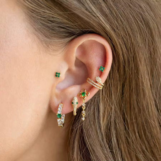 Emerald Serpent Piercing Set (Not in pair)