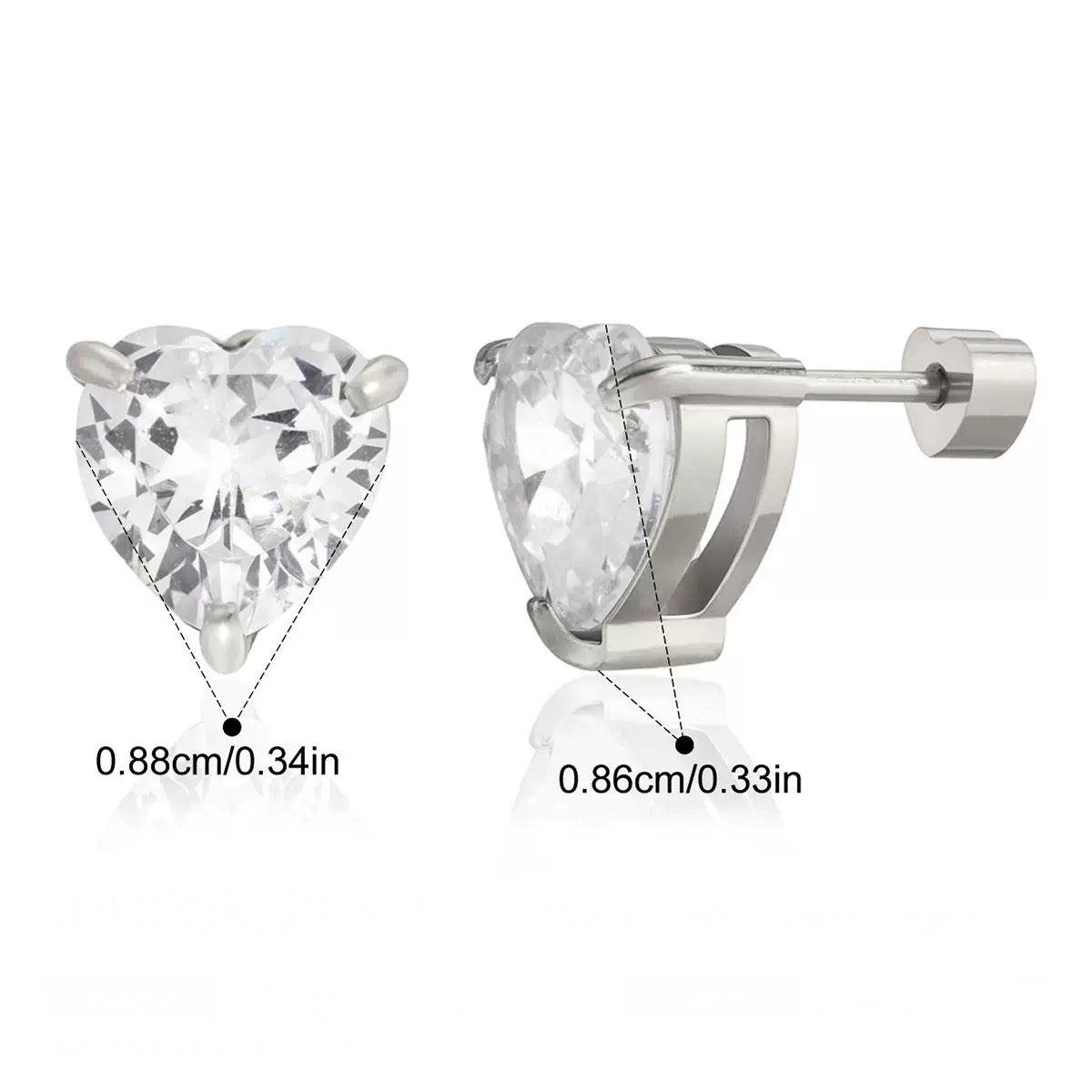 Heart Big Diamond Studs