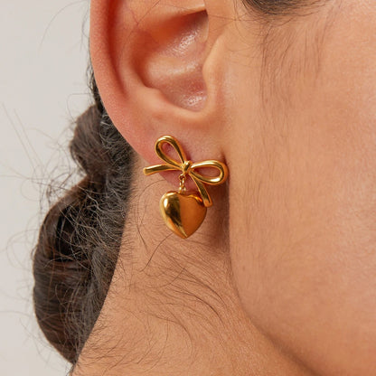 Heart Bow Earrings