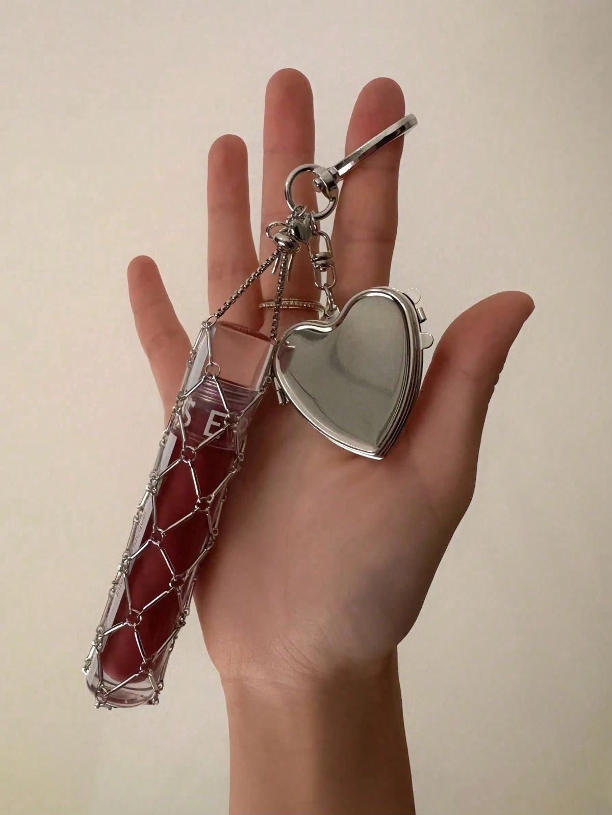 Heart Lipstick Holder Bag Charm
