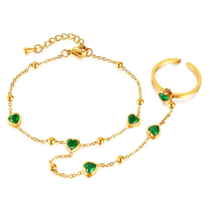 Emerald Love Handchain