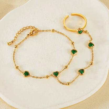 Emerald Love Handchain