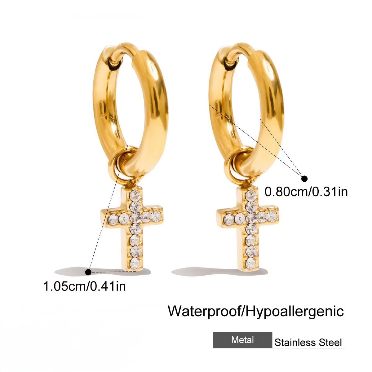 Cross Dangle Earrings