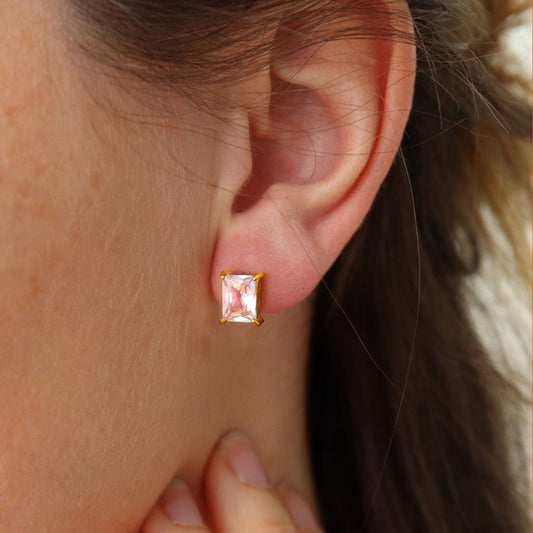 Square Big Diamond Studs