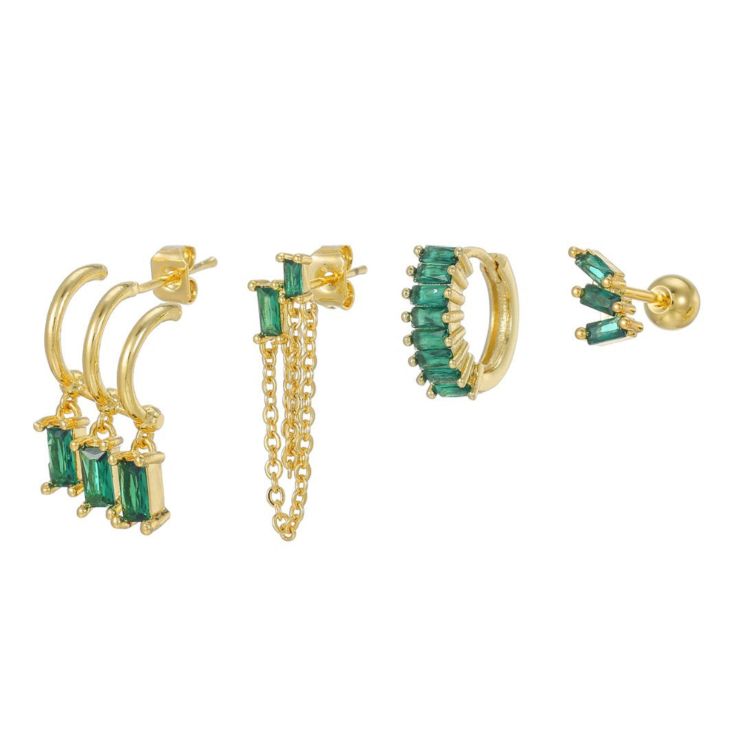 Emerald Drip Piercing Set (Not in pair)