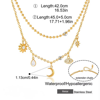 Moon & Eye Necklace