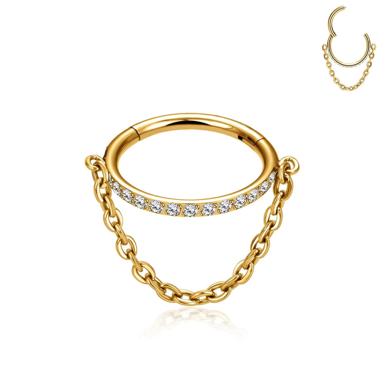 Dainty Chain Sparkle Bali Clicker (Single Piece)