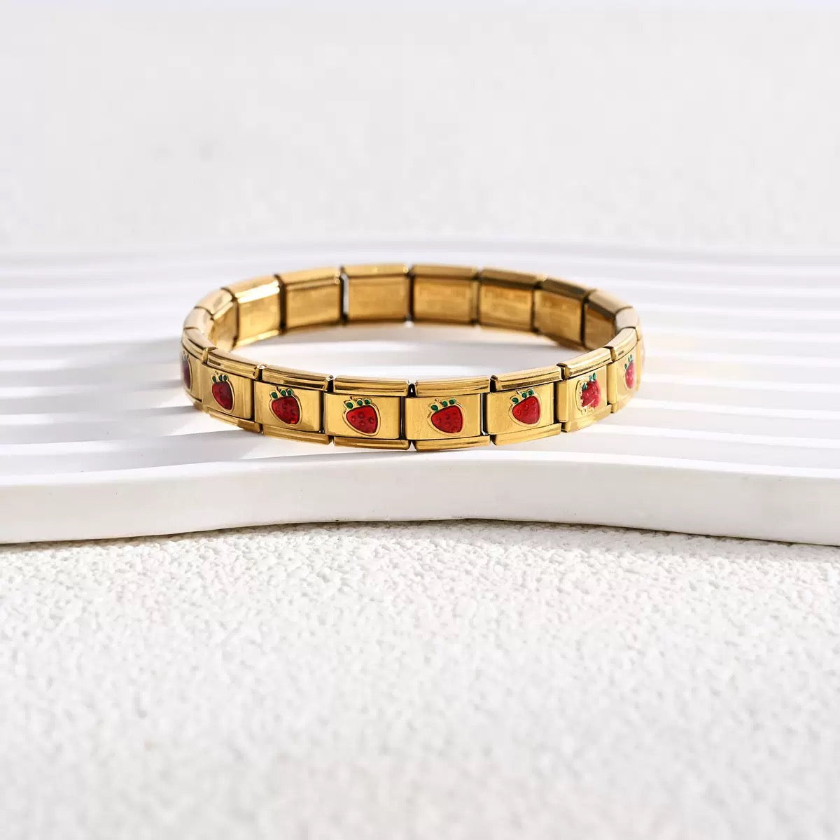 STRAWBERRY ITALIAN CHARM BRACELET