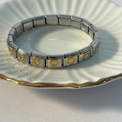 GOLDEN HEART ITALIAN CHARM BRACELET