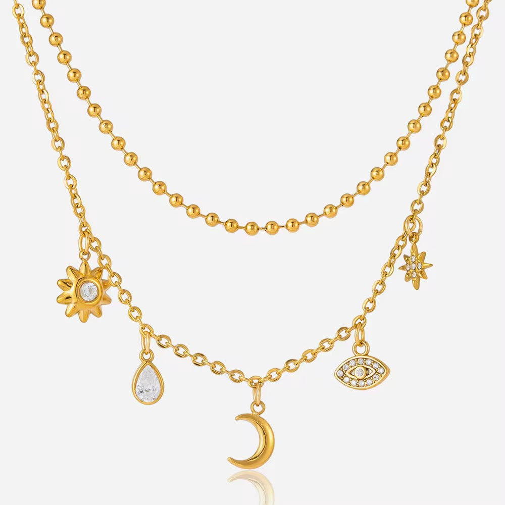 Moon & Eye Necklace