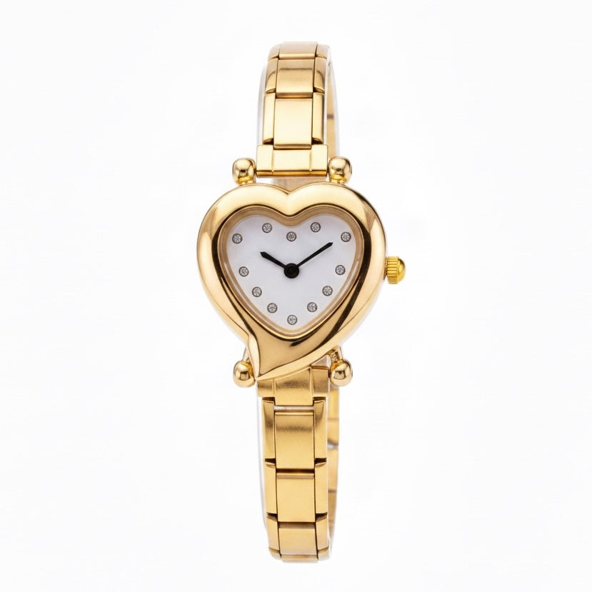 Golden Heart Italian Charm Watch