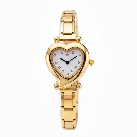 Golden Heart Italian Charm Watch