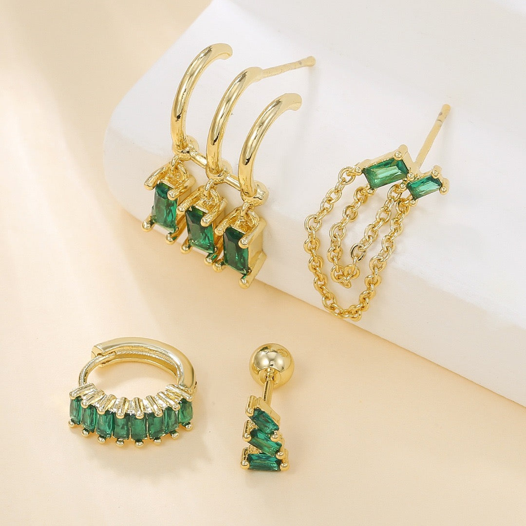 Emerald Drip Piercing Set (Not in pair)