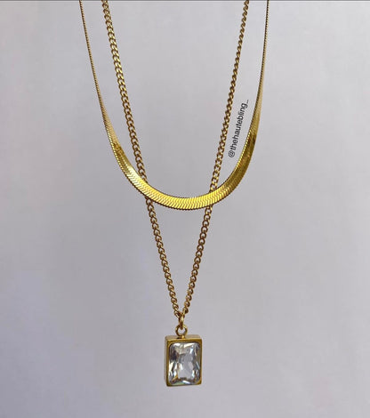 Cubic Charm Layer Necklace