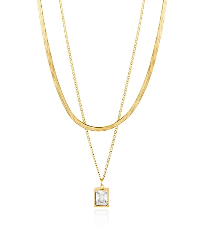 Cubic Charm Layer Necklace