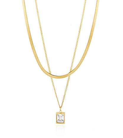 Cubic Charm Layer Necklace