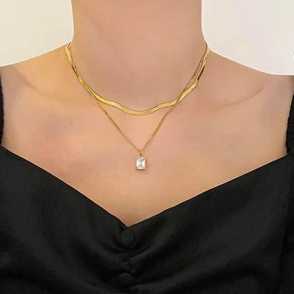 Cubic Charm Layer Necklace